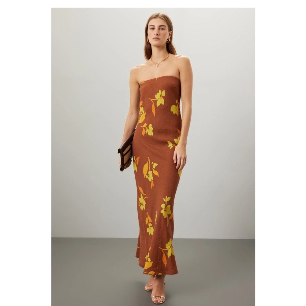 SOLEIL Brown Floral Maxi Dress